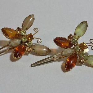 Vintage Lady Ellen Butterfly Gold Tone Metal